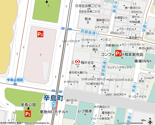 熊本支店付近の地図